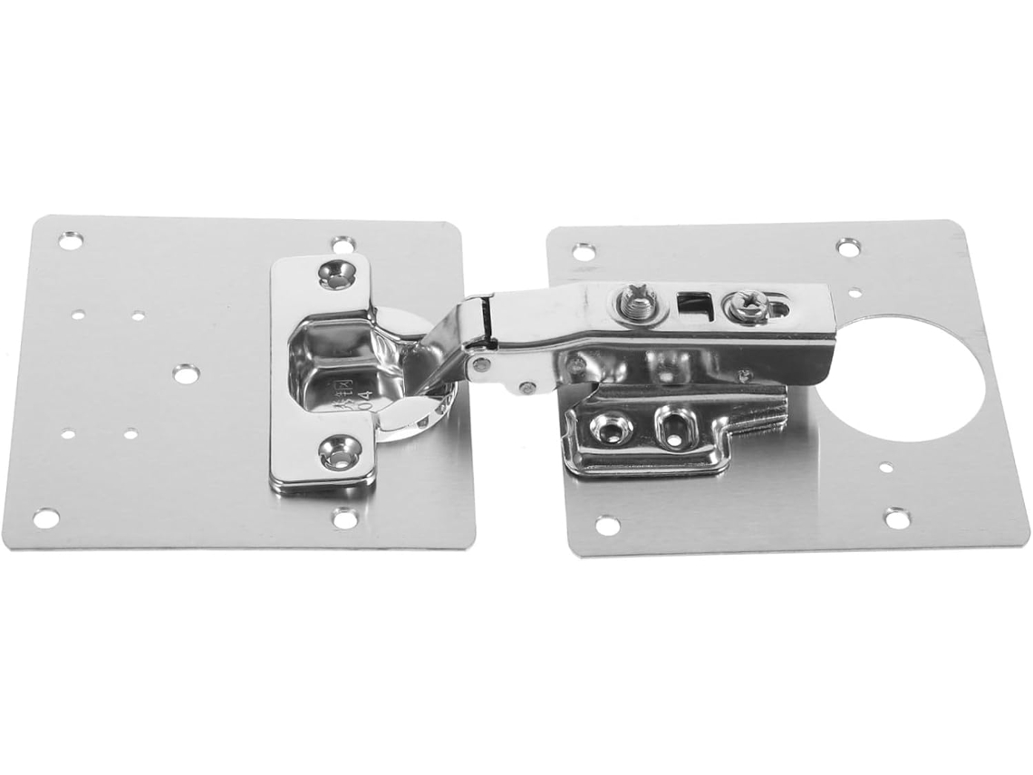 Conjunto De Placas Fixação Para Reparo Armário Em Aço Com Dobradiça.