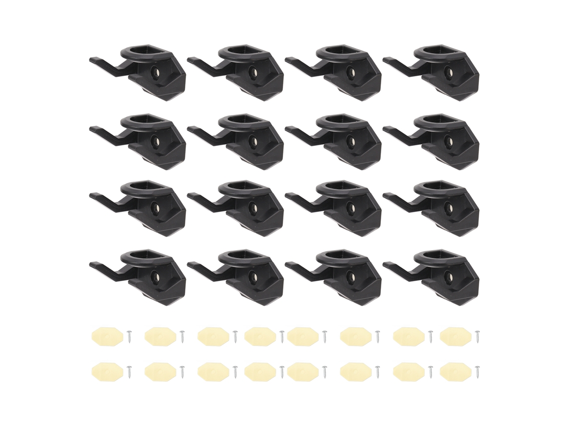 16 Ganchos de Chapéu Universal Adesivo para Parede Bonés Abs Display Home Preto