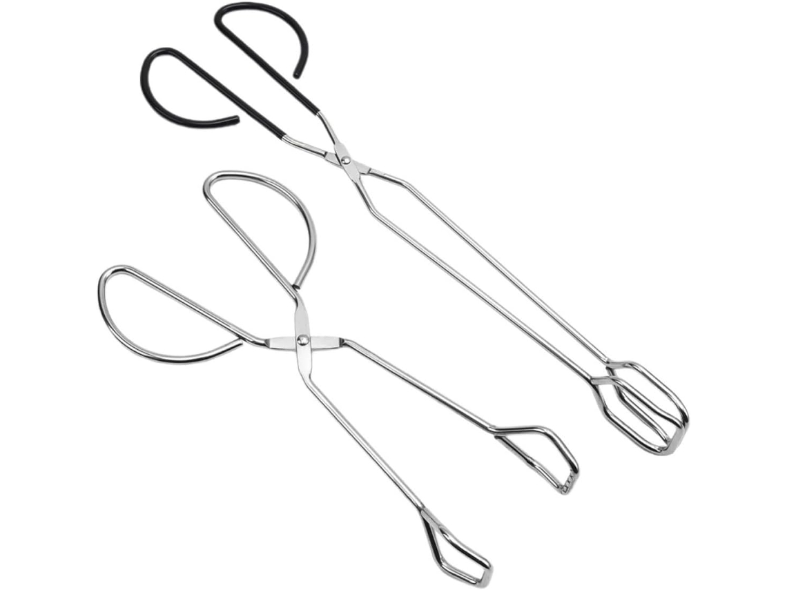 Pinça Para Churrasco De Aço Inoxidável 2 Peças, Multiuso E Antiderrapante, Para Frutas E Sobremesas Em Casamentos Ou