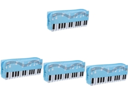 Estojo para Lápis de Piano em Lona Healeved 4 Peças, Prático Adultos, Armazenamento Elegante Materiais Escolar