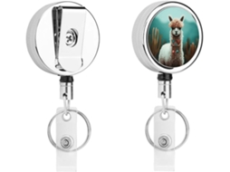 Porta Crachá Retrátil De Alpaca, Porta Crachá Divertido Enfermeiras Com Clipe, Chaveiro Fofo Crachá De
