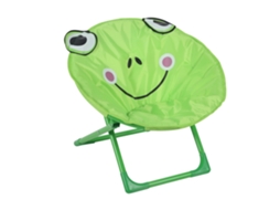Relaxdays Moonchair Infantil, Sapo, Dobrável, Axlxp: 47 X 50 X 48 Cm, Cadeira Infantil Interior E Exterior, Verde