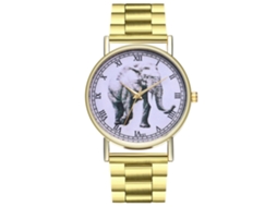 Reloj De Pareja Zhoulianfa Vintage Patrón De Elefante Acero Inoxidable Cuarzo