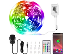 Lurelia Fita Led Rgb 10 M, 5050, 24 Teclas, 24 V, Bluetooth, App, Comando Remoto, Sincronização Musical