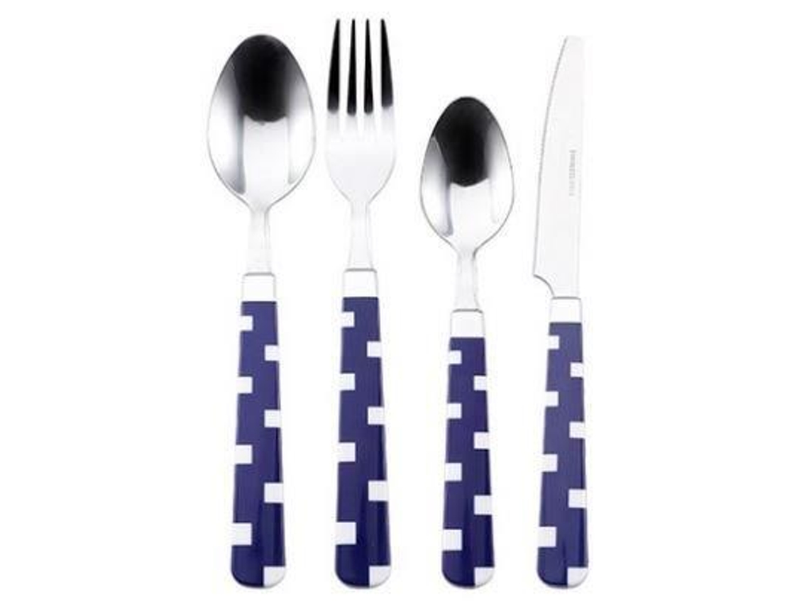 Conjunto 24 Peças Branco e Azul Rb-4558