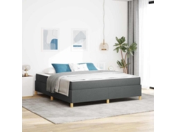 Vidaxl Estrutura Da Cama Com Colchão Cinza Escuro 180 X 200 Cm Tecido