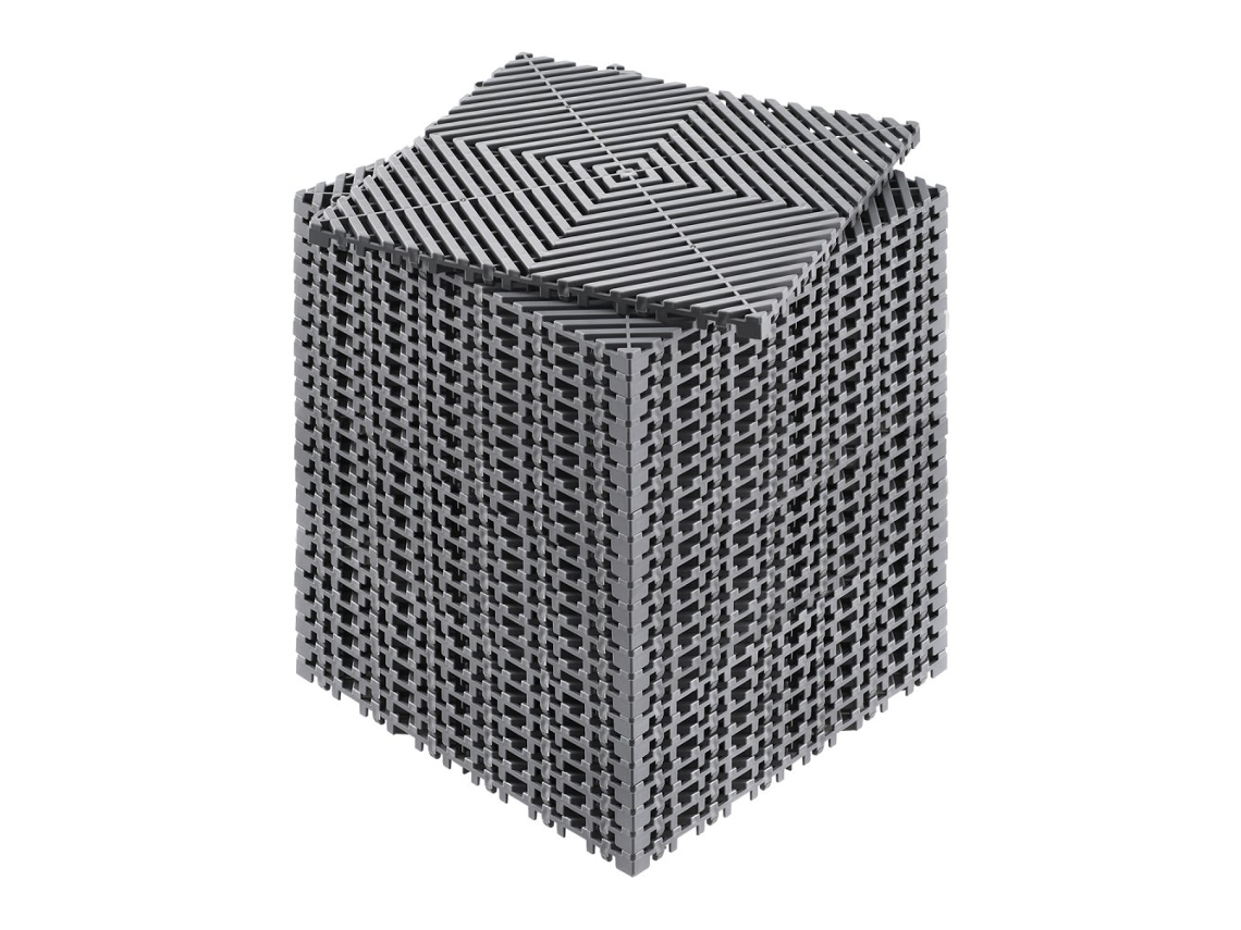 Conjunto De Tapetes De Drenagem Para Garagem 24 Peças 31x31cm Cinza Tekmaquinas