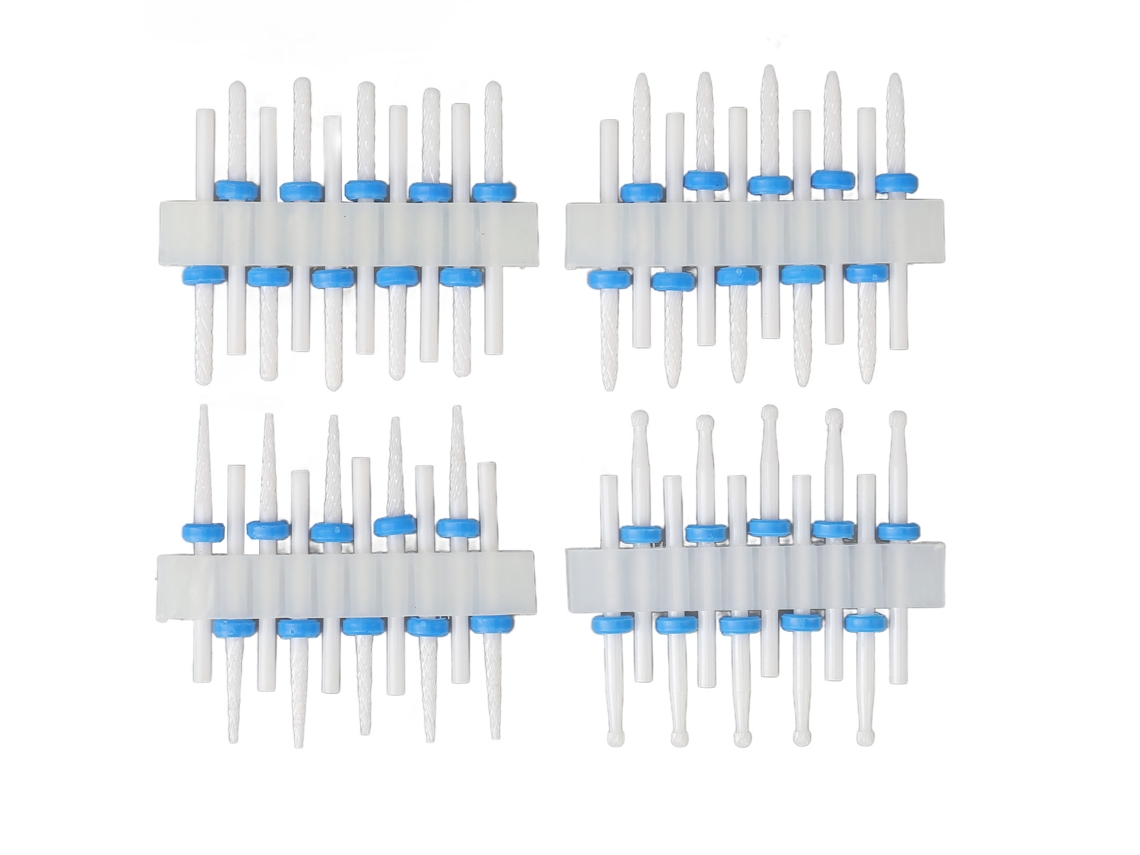 40 Pçs Brocas De Furadeira Para Unhas Com Suporte Cabeça De Lixa Cerâmica Kit De Polimento Para Manicure