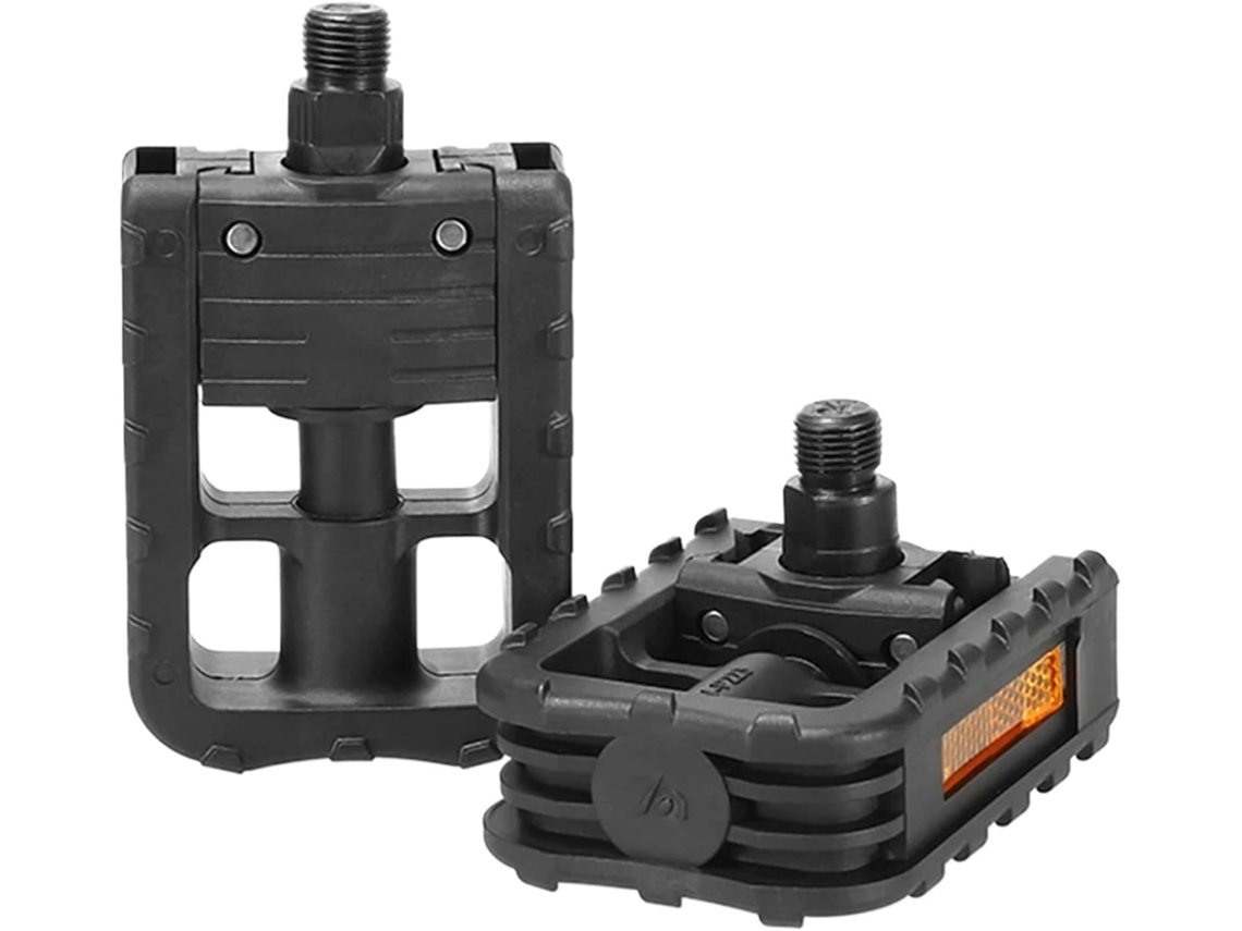 Pedal duplo para bicicleta com refletor antiderrapante.