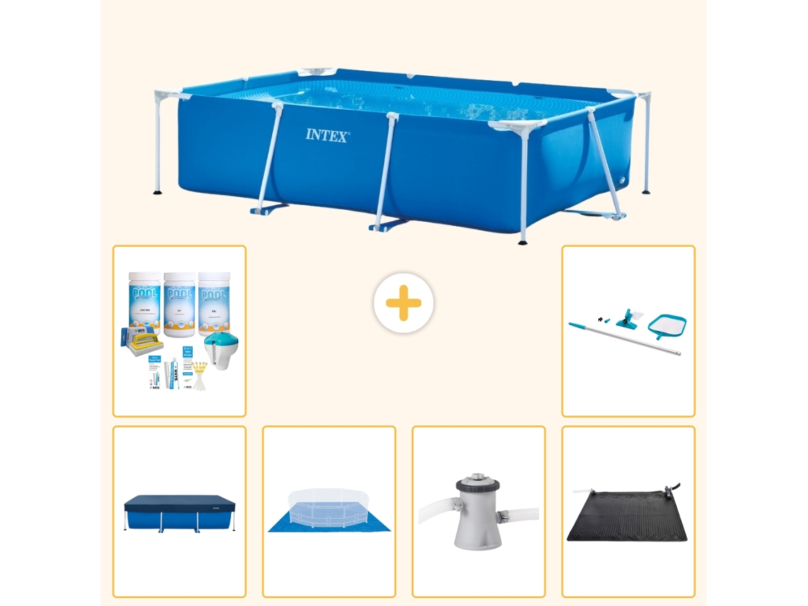 Intex Piscina Com Estrutura Retangular - 260x160x65 Cm - 7-peças Scb97