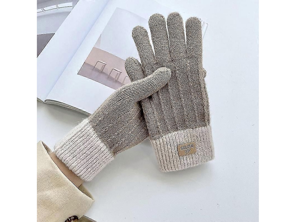 Luvas de malha de cashmere 2026 para uso com tela sensível ao toque, luvas de inverno quentes com forro grosso para homens e mulheres, para uso externo.