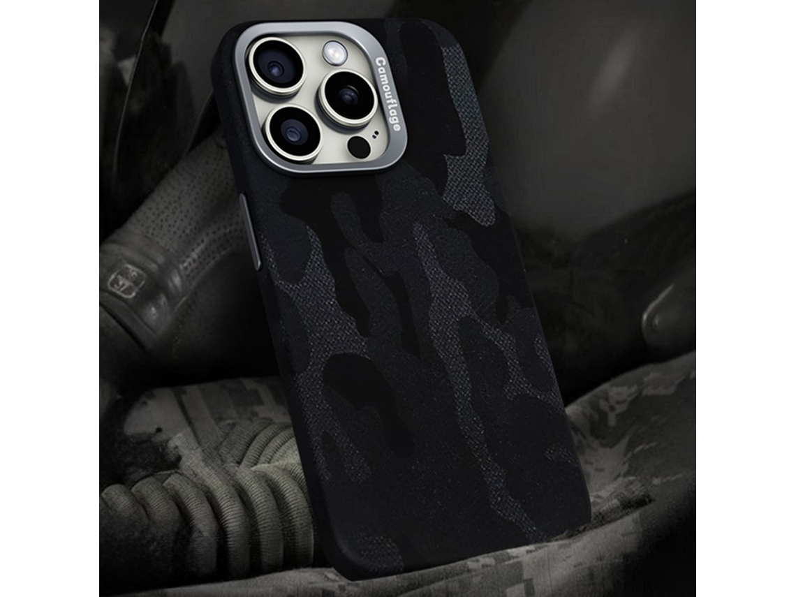 Capa Em Couro Pu Magnético, À Prova De Choque Para Apple Iphone 16 Pro Max - Preto