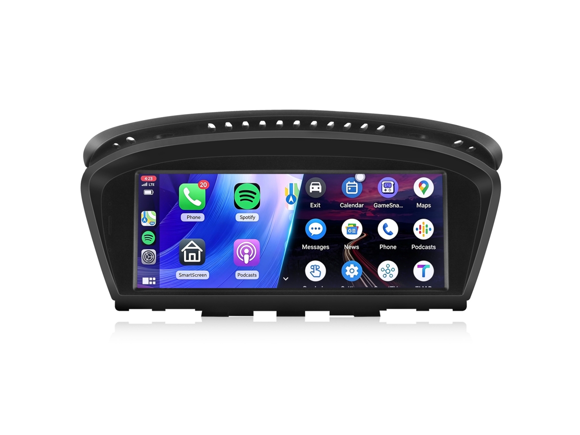 Hexinex Auto Rádio Para Bmw 3/5 Series E90 E91 E92 E60 E61 E63 E64 8.8" Carplay Android Auto Sem Fios Compatível Com Volante, Câmara E Idrive