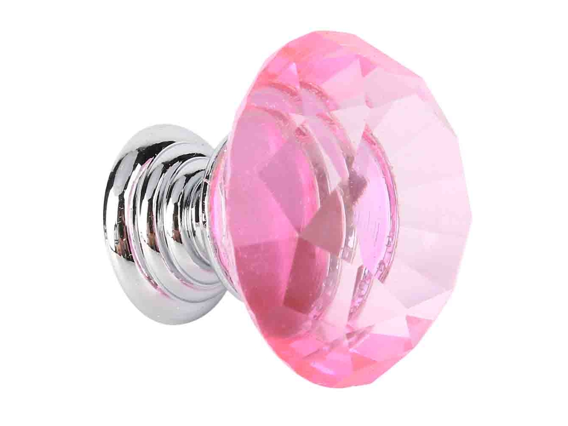 Puxadores De Porta De Cristal (especificação De 30 Mm, Pacote Com 10, Estilo Rosa)