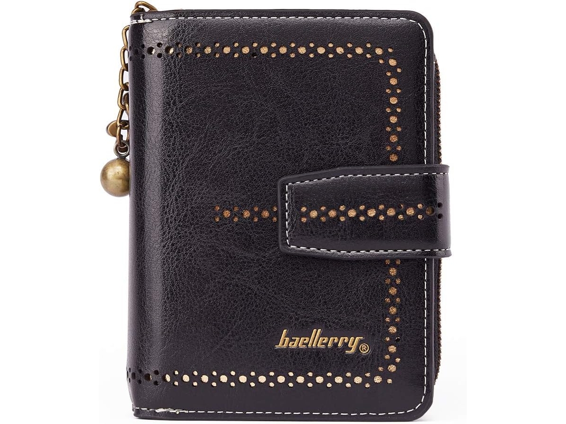 Carteira Feminina Pequena Em Pele - Porta-moedas Slim E Elegante - Preto