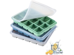 Pacotes Bandeja Cubos Gelo Molde Silicone Tapa Anti Vazamento 45 Cubos