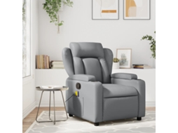 Vidaxl Poltrona Reclinável Couro Artificial Cinzento