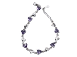 Pulseira Romantic Durável Strass Coração Para Homem Mulher Casal
