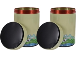 Conjunto De 2 Potes Chá Lata Branca Com Tampas, Multifuncionais E Duráveis Para Armazenamento Na Cozinha, Estilo Chinês