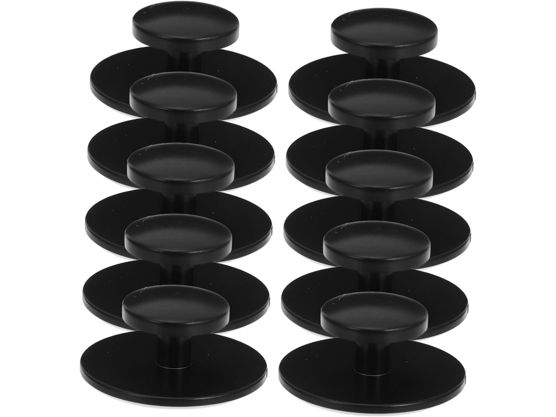 Conjunto De 10 Puxadores Autoadesivos Para Armários, Com Design Autocolante E Pega Confortável, Na Cor Preta