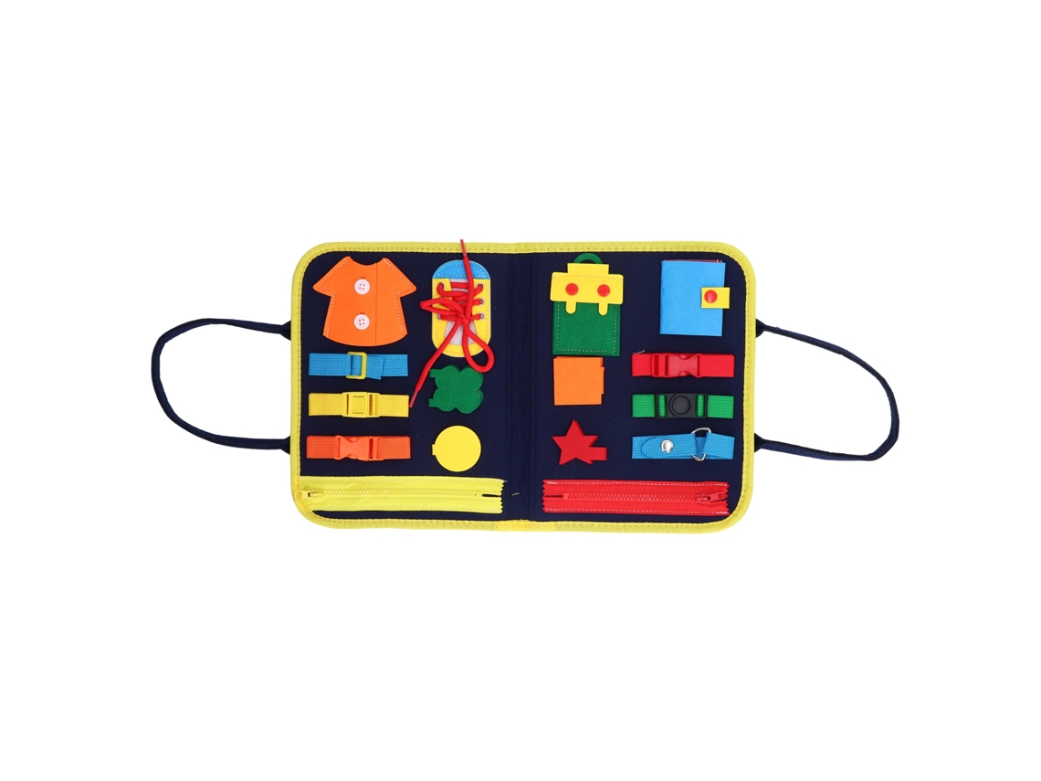 Walshlxq Brinquedos Quadro de Botões com Velcro para Aprender a Amarrar Sapatos Educativos Brinquedos Montessori Quadro Sensorial