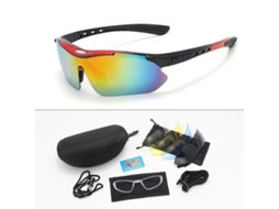Óculos Polarizados para Corrida com 5 Lentes, Proteção UV SIURN Vermelho