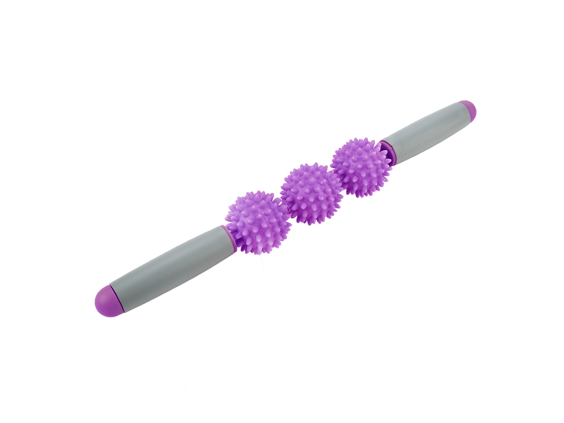 Pau De Massagem Yoga Stick Com Bola De Pontes Para Musculos Costas Braços Pernas (roxo)