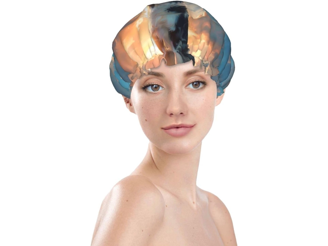 Touca De Banho Feminina, Reutilizável, Impermeável, Dupla Camada, Com Elástico, Ideal Para Cabelos Longos