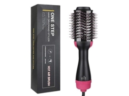 Secador de cabelo elétrico rotativo multifuncional, escova de ar quente, soprador profissional, chapinha p us | rosa -LR935 S/MARCA