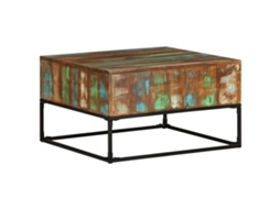Vidaxl Mesa De Centro 68x68x41 Cm Madeira Recuperada Maciça