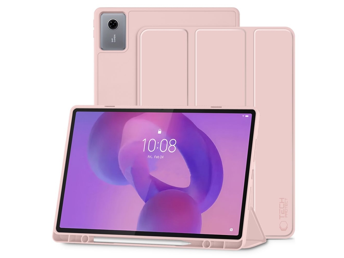 Capa para Lenovo Idea Tab Plus com suporte para Caneta SC, rosa