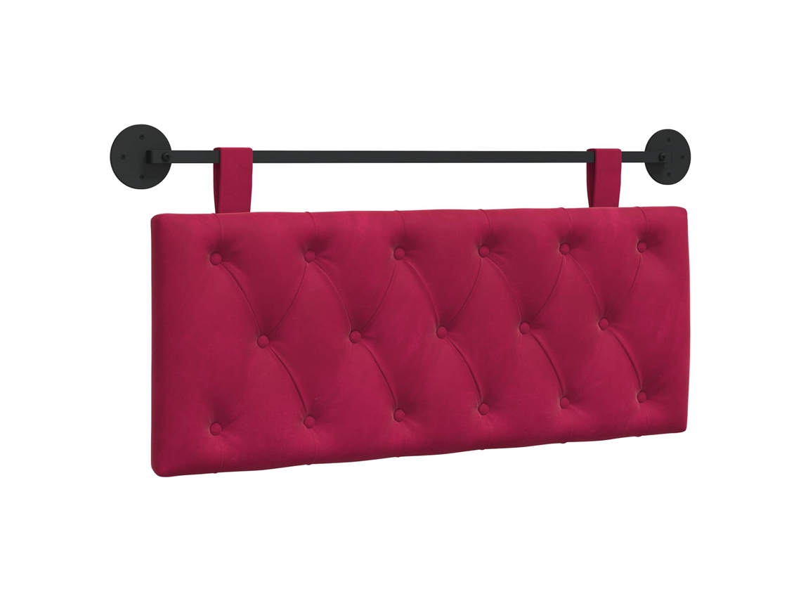 Vidaxl Cabeceira Suspensa Vinho Vermelho 110 X 55 X 7 Cm Veludo