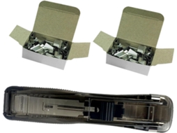 Kallory Sem Furos Clip Dispenser Para Mesa E Escola, Sem Emendas Grampeador De Papel Com 1-preto grampador