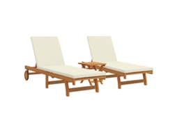 Conjunto 3 Móveis De Jardim Vidaxl Castanho Madeira De Acácia Maciça (63 X 199 X 85 Cm)