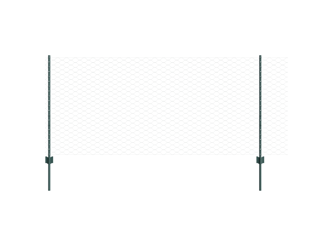 Conjunto 1 Painel De Cerca Vidaxl Verde Aço (10 X 1 M)