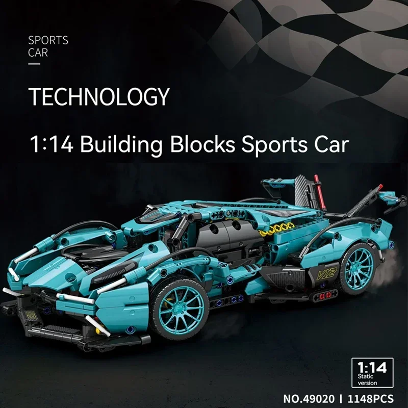 (999 Peças) Kit De Construção Technic Em Escala 1:14, Modelo De Carro Esportivo, Com Blocos De Montar.