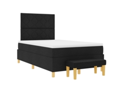 Conjunto 1 Cama Box Vidaxl Preto Poliéster (190 X 120 Cm)