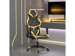 Vidaxl Cadeira Gaming Couro Artificial Preto E Dourado