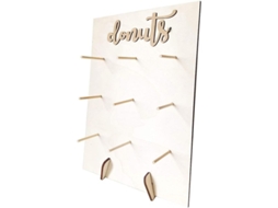 Suporte de parede decorativo em madeira em formato de donut, modelo 2025, ideal para casamentos, festas e cafés.