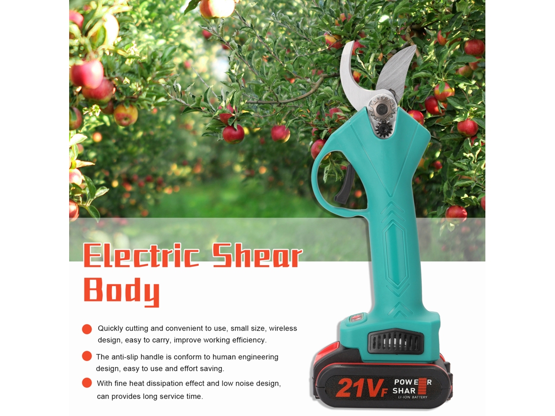 Podador Elétrico Sem Fio 21v Eficiente Para Poda De Árvores E Bonsai