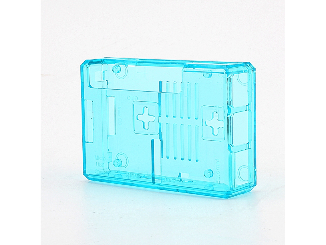 Caixa De Caso Liso Transparente Azul Abs Atualizada Para Raspberry Pi 2 Modelo B/b Luz Dourada