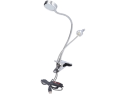 Luminária De Led Com Clipe, Dupla Cabeça, Ideal Para Leitura, Mesa E