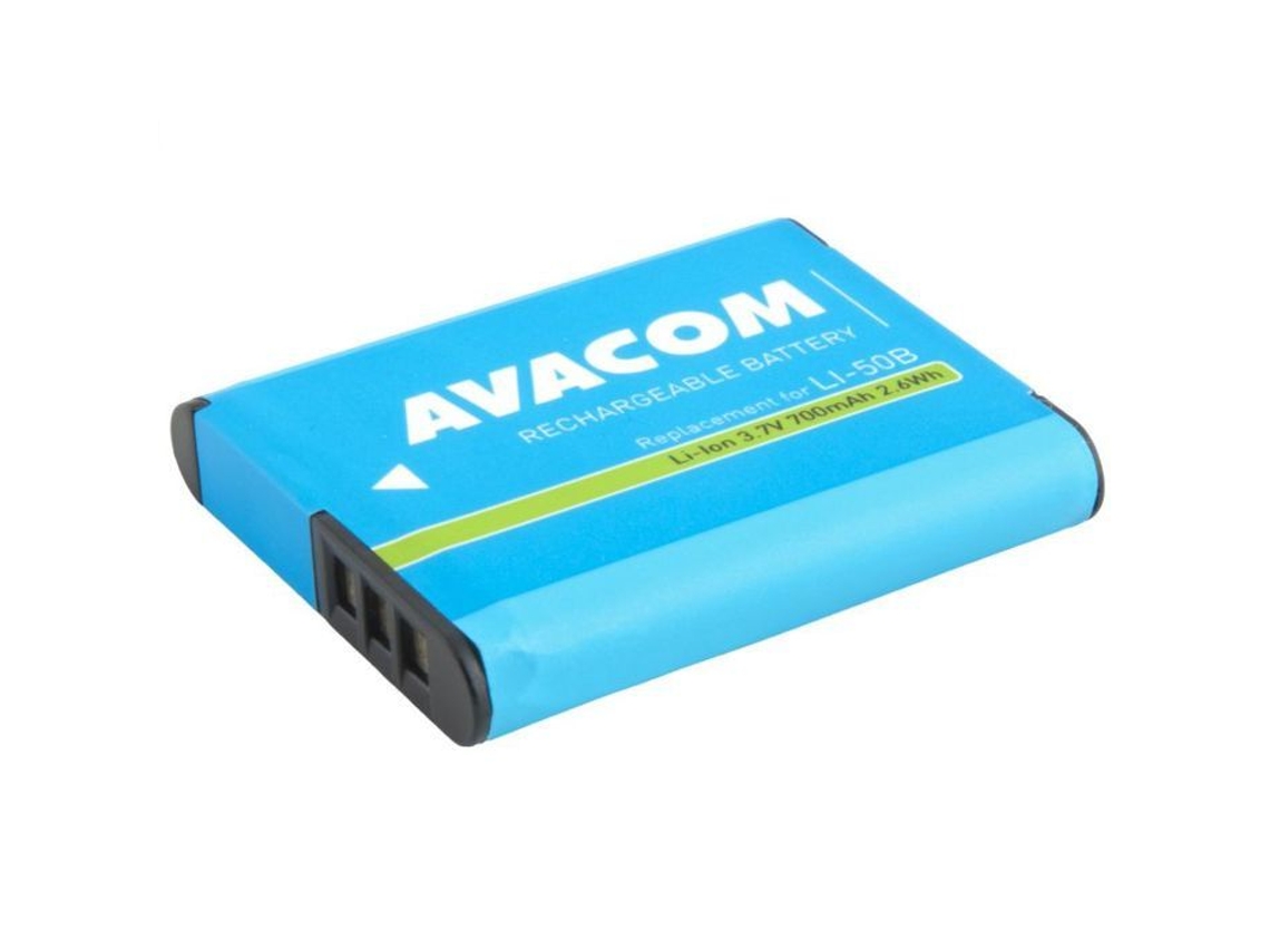 Bateria para câmera, bateria para filmadora, bateria Avacom para Olympus Li 50b, íon de lítio, 3,7 V, 700 mAh, 2,6 Wh
