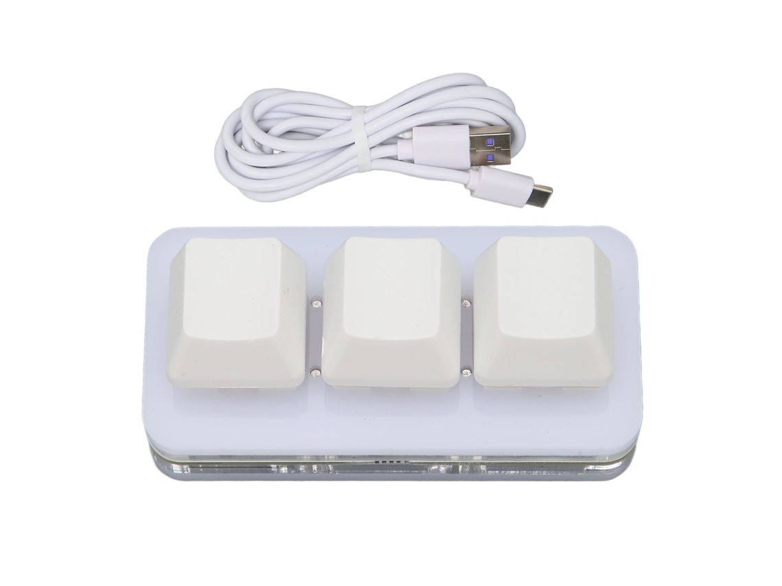 Teclado de jogos mini com 3 teclas, iluminação RGB e suporte a macros EOOCOO