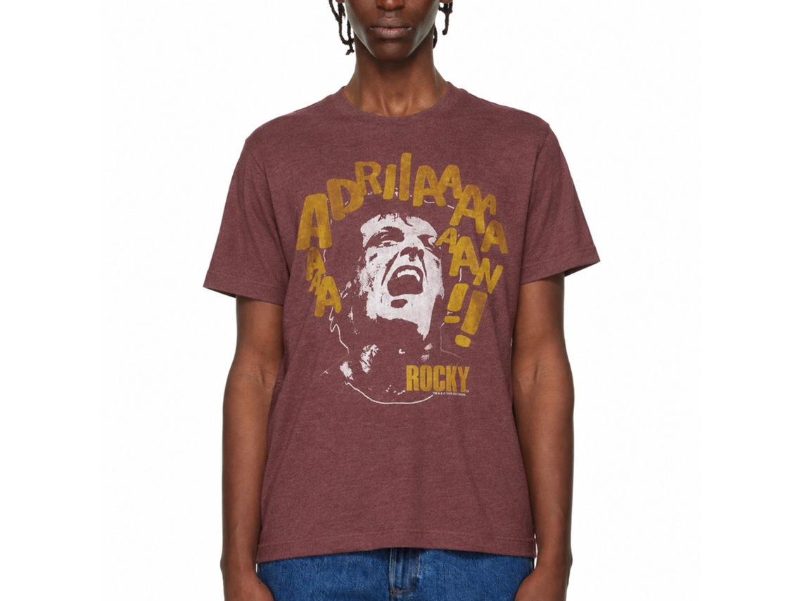 Rockinstone Rocky Movie Adriaaaaan Heather Vintage Maroon Adult T-shirt Size:xxxl
