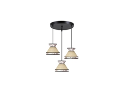 Luminária De Teto Constantinople, 3xe27, Altura Regulável , Bege E Vermelho Fabrilamp (lâmpadas Não Incluídas)