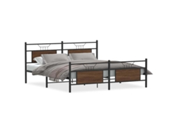 Bed Frame, Bed Frames Vidaxl Marrom Aço (180 X 200 Cm)