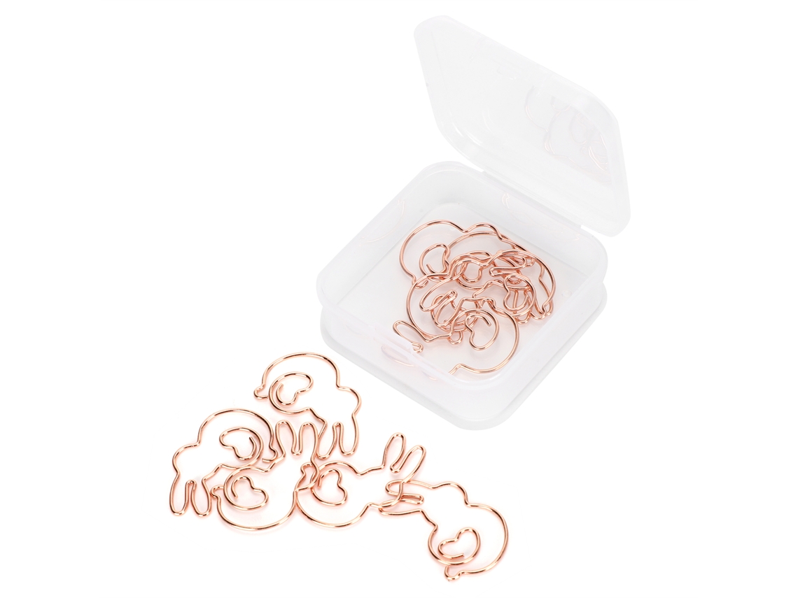 20 Clips De Papel Conejo Oro Rosa Forma Animal Cute Clip De Oficina Documento