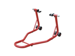 Suporte Traseiro para Motocicleta Elevador de Aço Portátil Universal e Móvel com 2 Garfos e Rodas 80x50x40 Cm Vermelho Ge