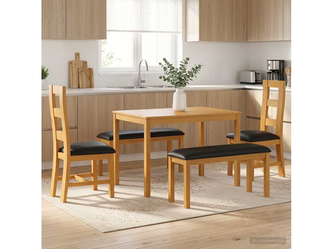 Vidaxl Conjunto De Sala De Jantar 5 Unid. Preto